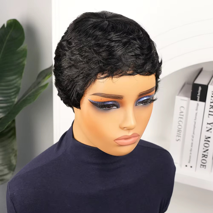 OYM HAIR Pixie-Perücke, schwarz, Echthaar, Damen - Bild 4