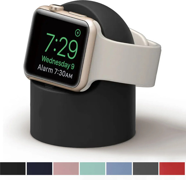 RWBANDS Ladestation für Apple Watch in Schwarz aus langlebigem Silikon mit Nachttischmodus - Bild 1