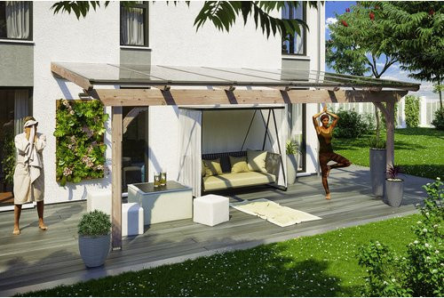 SKANHOLZ Terrassenüberdachung Ravenna Lean-to in Beige mit Polycarbonat-Dach, Breite: 648 cm, Tiefe: 350 cm - Bild 1