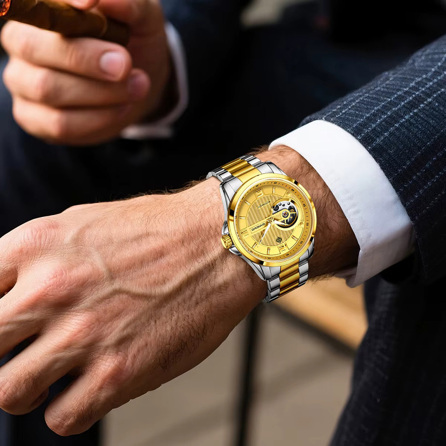LIGE Armbanduhr Automatik, Edelstahl, Blau, Herren - Bild 5
