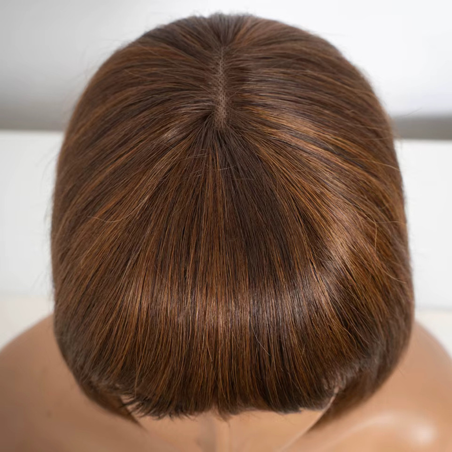 Lekker Echthaarperücke Short Pixie Straight Bob mit Pony, Damen - Bild 3
