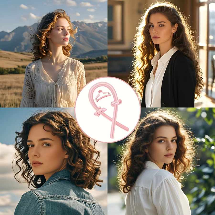 Hitzeloses Locken-Set Nacht-Lockenstab, pink, Unisex - Bild 4