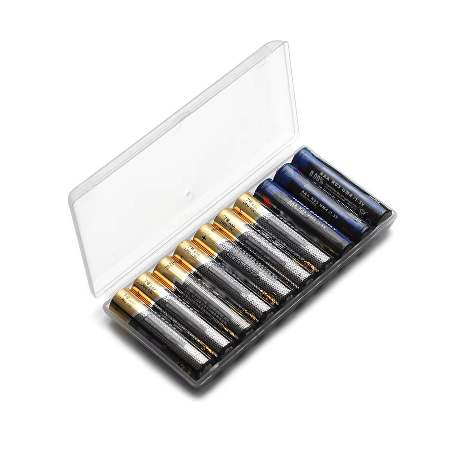 BRYNTHORX Batterie-Aufbewahrungsbox mit 10 Fächern, transparenter Kunststoff-Organizer für AAA, AA und 18650 Batterien - Bild 3