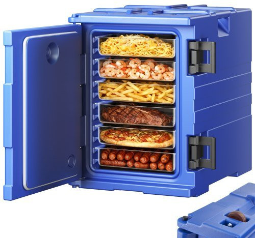 VEVOR Isolierter Speisenbehälterträger Warmhaltebox für Gastronomie, 90 l, Blau - Bild 1