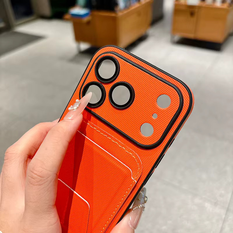 2-in-1 Handyhülle mit Kartenfach und Ständer im Webmuster und Ledertextur für iPhone 17 16 15 14 13 Pro Max, Schwarz - Bild 3