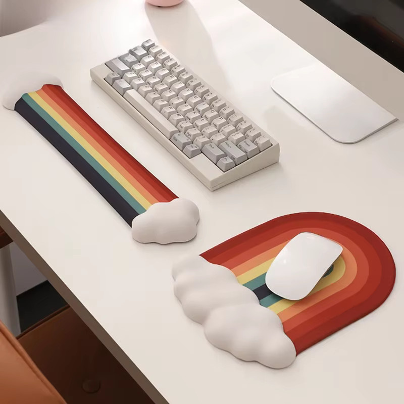 Ergonomisches Regenbogen-Mauspad mit Tastatur-Handballenauflage von FENGKUABAO aus Memory-Schaum und Silikon in Multicolour - Bild 6