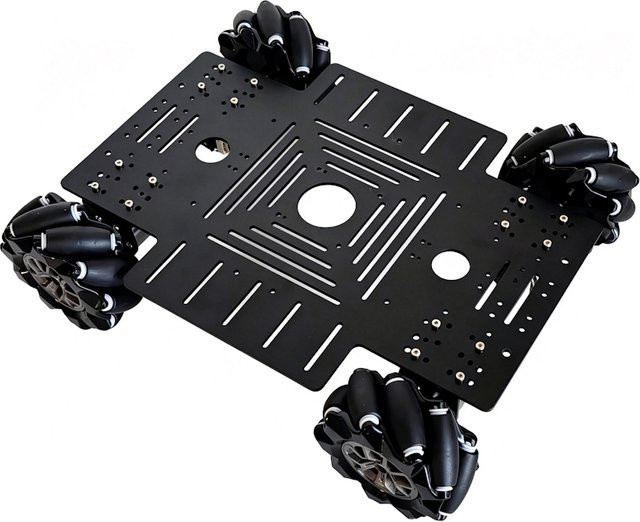 YoufangSmart Schwerlast-4WD-Mecanum-Rad-Roboterauto, Schwarz, Metall - Bild 1