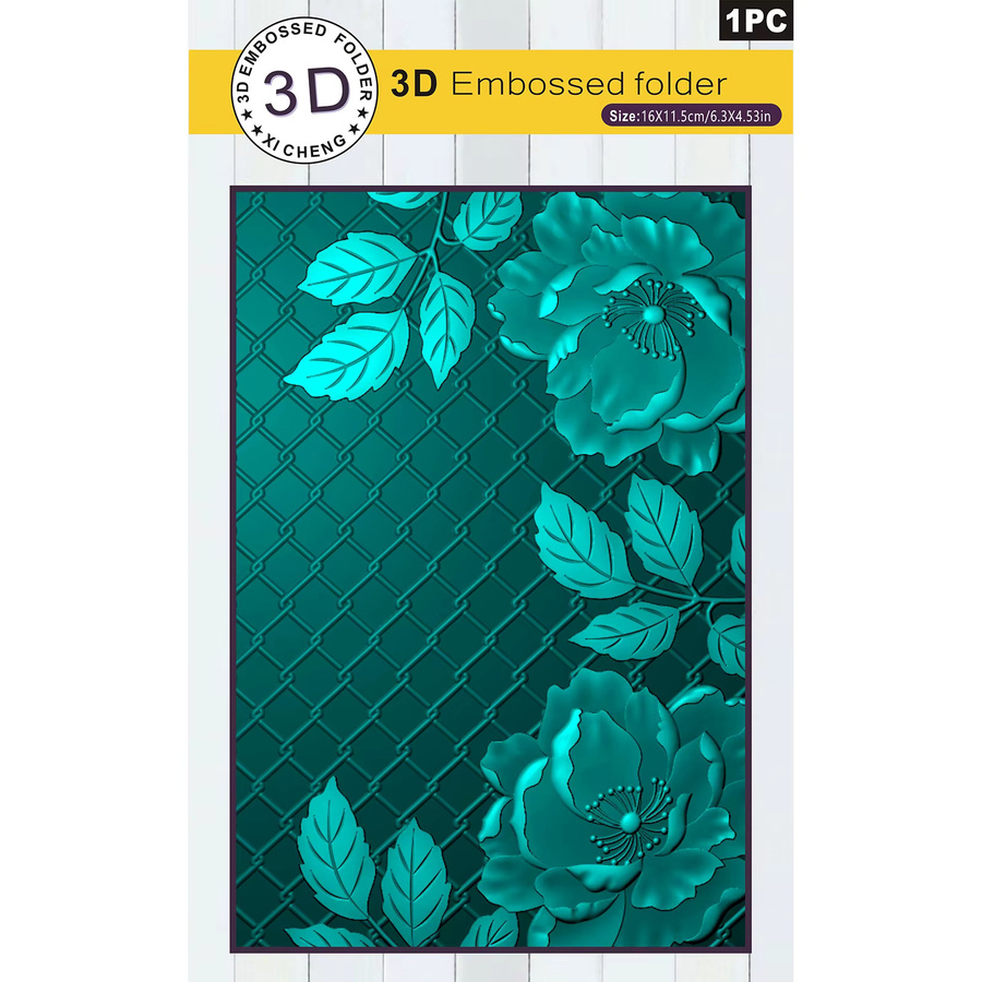 3D-geprägtes Bastelwerkzeug mit Gittermuster und Blumendesign aus Kunststoff für DIY-Scrapbooking - Bild 2