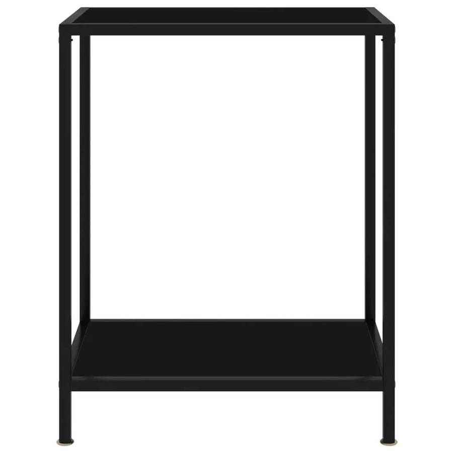 vidaXL Konsolentisch aus Hartglas und pulverbeschichtetem Stahl in Schwarz, B/T/H: 60 x 35 x 75 cm - Bild 2