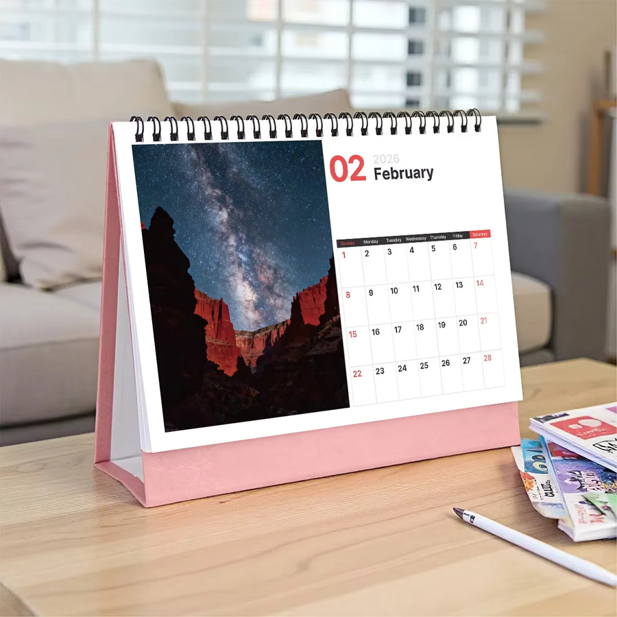 Tischkalender 2026 mit Naturlandschaften, monatlich, mehrfarbig - Bild 4