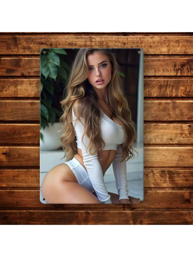 Vintage Wandschild aus Eisen von HELLOYOUNG im Portraitformat, Breite: 20,32 cm, Höhe: 30,48 cm - Bild 3