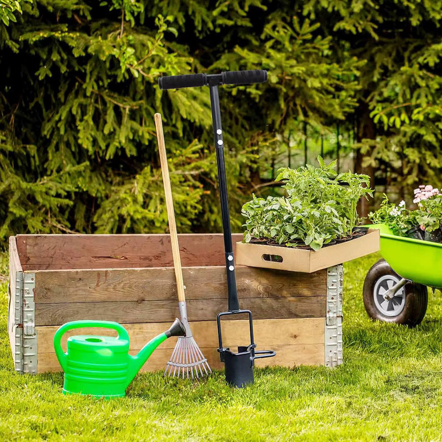 Homyl Pflanzwerkzeug aus Kohlenstoffstahl in Schwarz für Garten und Rasen - Bild 2