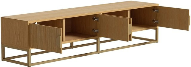 okwish TV Schrank für dein Wohnzimmer mit 4 Türen und halbrunden Griffen in Braun, B/T/H: 180 x 40 x 40 cm - Bild 1