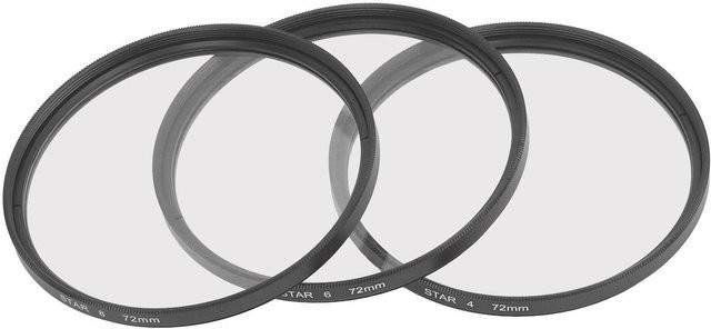Koogeelife Sternfilter-Set 3 Stück Slim Variabler Sterneneffektfilter für 72mm Objektiv in Grau - Bild 1