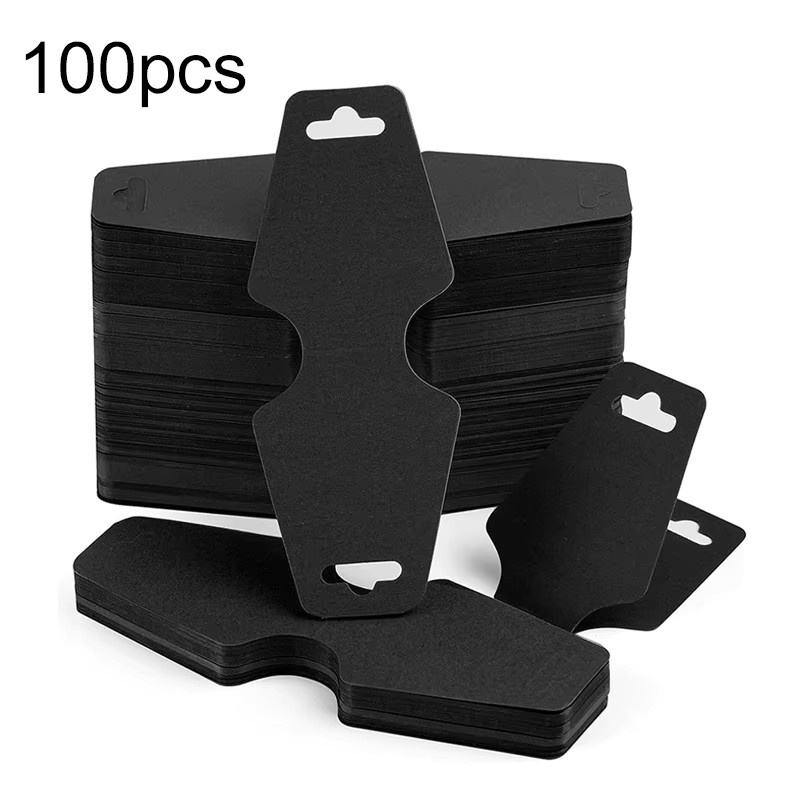TMZ 100er Set Faltbare Schmuck-Displaykarten aus Kraftpapier für Armbänder und Halsketten in Weiß und Braun - Bild 3