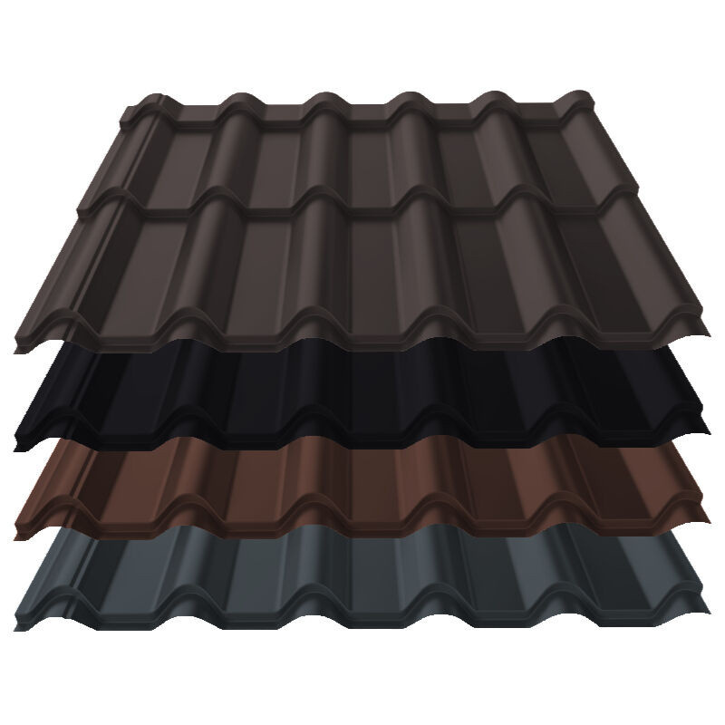 Pfannenblech Diament+ von Blachotrapez GmbH aus Stahl in Schwarz, Modullänge: 350 mm, Dicke: 0,50 mm, Beschichtung: 35 µm Mattpolyester - Bild 1