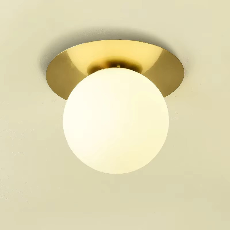 SUNMEIYI LED Deckenleuchte im modernen Design, runde Aufputz-Balkonlampe aus Glas in Gold/Messing - Bild 2