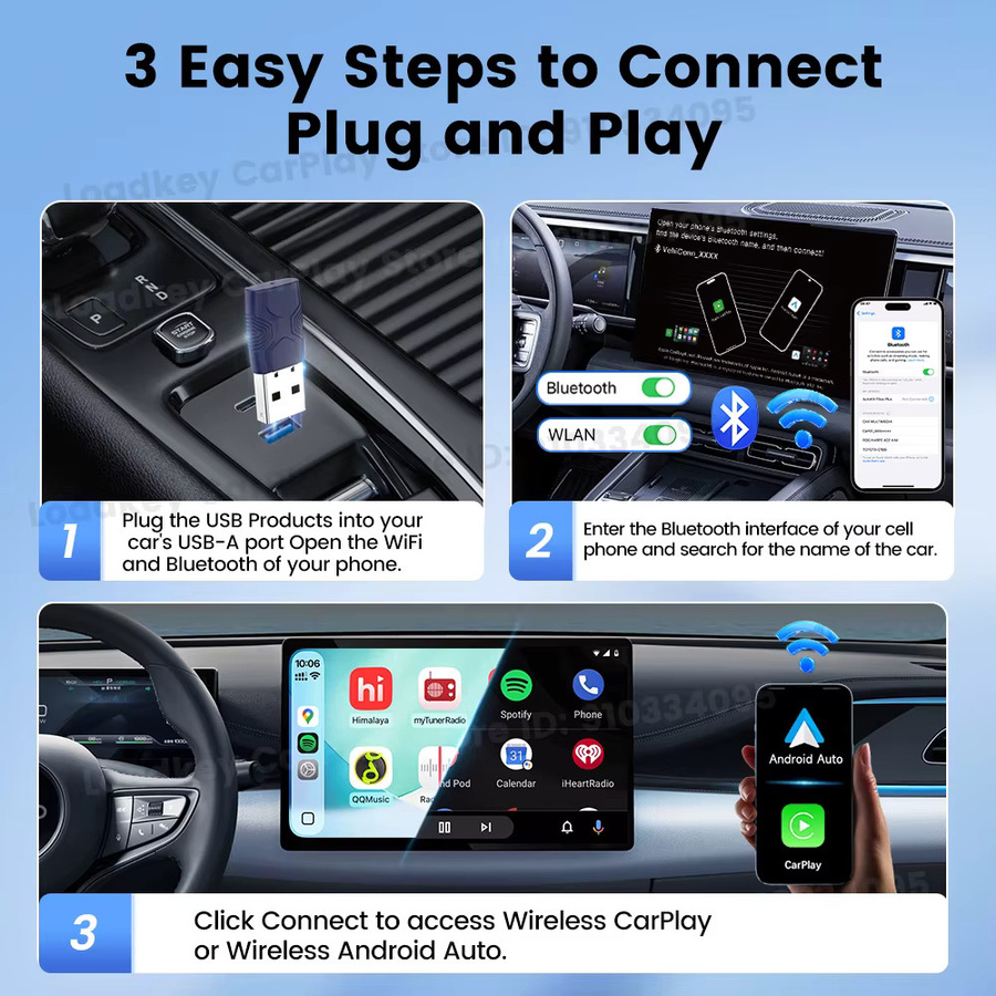 CarlinKit Mini Ultra 2 Wireless Adapter für kabelloses CarPlay und Android Auto mit 5G WiFi und Bluetooth für OEM-Fahrzeuge - Bild 4