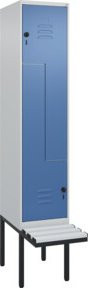 C+P Z-Spind Classic PLUS Sitzbank mit 2 Fächern und Sicherheits-Drehriegel, Kunststoff-Sitzfläche, B/T/H: 212 x 40 x 81,5 cm - Bild 1