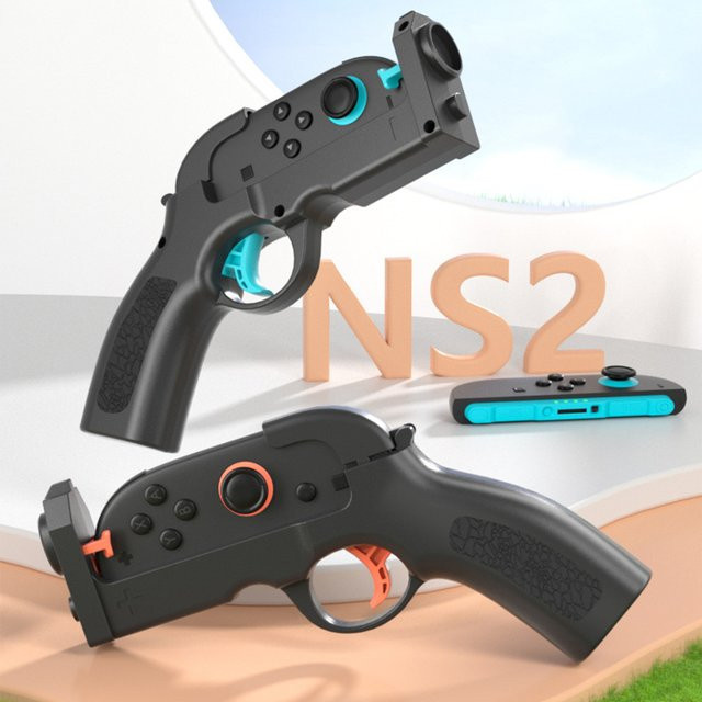 ALLOYSEED Schießspiel Handgriff mit Gun Stock Grip für Nintendo Switch 2 und Joy-Con Controller, Schwarz - Bild 1