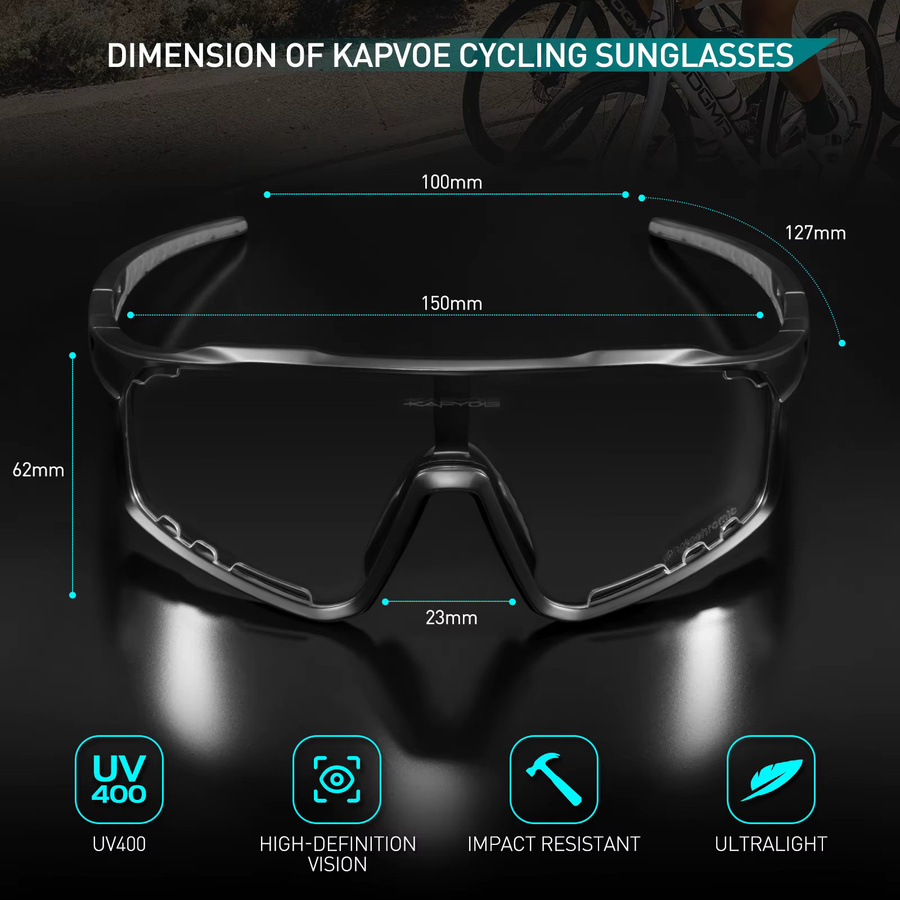 Kapvoe Sportsonnenbrille, Vollrand, black - Bild 3