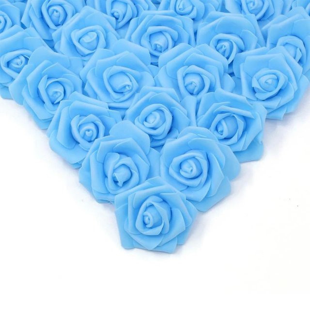 100 Stück künstliche Rosenblütenköpfe von Sweetyhome in Blau für DIY Dekorationen, Hochzeiten und Partys - Bild 1