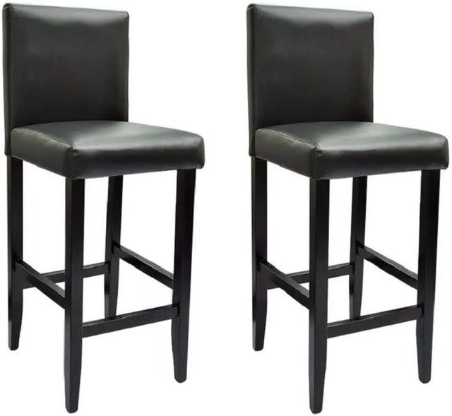 vidaXL Barhocker 2er Set in Schwarz aus Kunstleder im klassischen Design - Bild 1