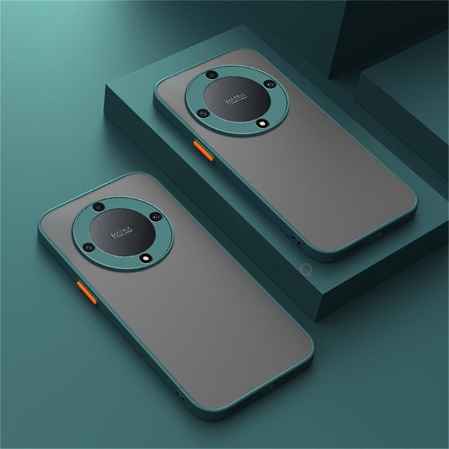 Matte Silikon-Schutzhülle für Huawei Honor Magic 6 Lite 5G in Transparent und Grau mit harter Rückseite - Bild 1
