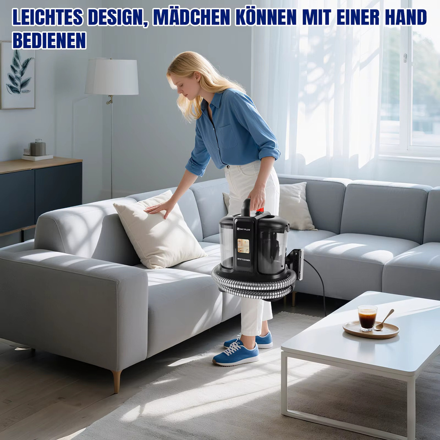 DayPlus Teppich- und Sofareinigungsgerät in Schwarz mit 5000W Leistung, elektrischer Fleckenentferner für Polster, Autositze und Treppen, B/T/H: 32,5 x 29,0 x 32,5 cm - Bild 5