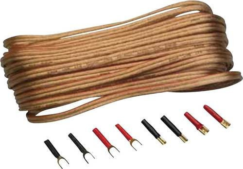 Sinuslive Car HiFi Lautsprecherkabel-Set 2 x 2,5mm² 10,00m vergoldet in Transparent und Multicolour inklusive Stecker - Bild 1