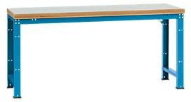 Manuflex Werkbank Profi Standard in Lichtblau mit Kunststoff-Tischplatte, Breite: 200 cm, Tiefe: 70 cm, Höhe: 84 cm - Bild 1
