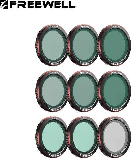 Freewell 9er-Pack magnetische Designfilter für DJI NEO 2 mit ND, ND/PL, CPL, UV- und Glow-Nebelfiltern - Bild 1