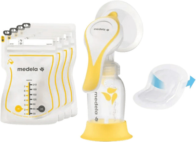 Medela Harmony Essentials 3-teiliges manuelle Handmilchpumpe in Weiß und Multicolour - Bild 3