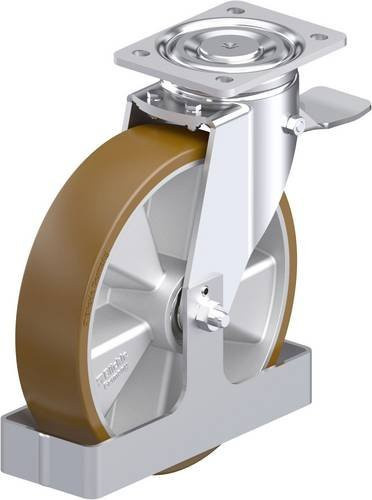 Blickle Stahlblech-Lenkrolle LH-ALB 250K-ST-FS in Silber, Rad-Durchmesser: 25 cm, Tragfähigkeit: 900 kg - Bild 1