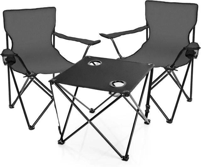BigDean Campingmöbel Set mit Campingtisch und Stühlen in Dunkelgrau - Bild 1