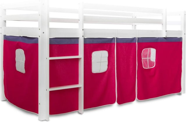 Homestyle4u Bettumrandung für Kinderhochbett aus Baumwolle in Pink - Bild 1