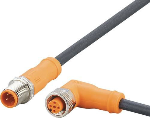 ifm electronic EVC729 Verbindungsleitung Orange, Stecker gerade und Buchse gewinkelt, 20 m, 4 bis 5 Polzahl für Sensoren - Bild 1