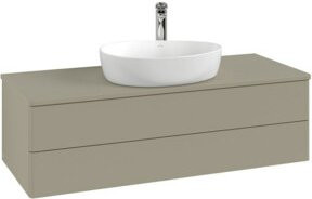 V&B Waschtischunterschrank Antao mit Frontstruktur und Beleuchtung, Farbe: Blau, B/T/H: 120 x 50 x 50 cm - Bild 1