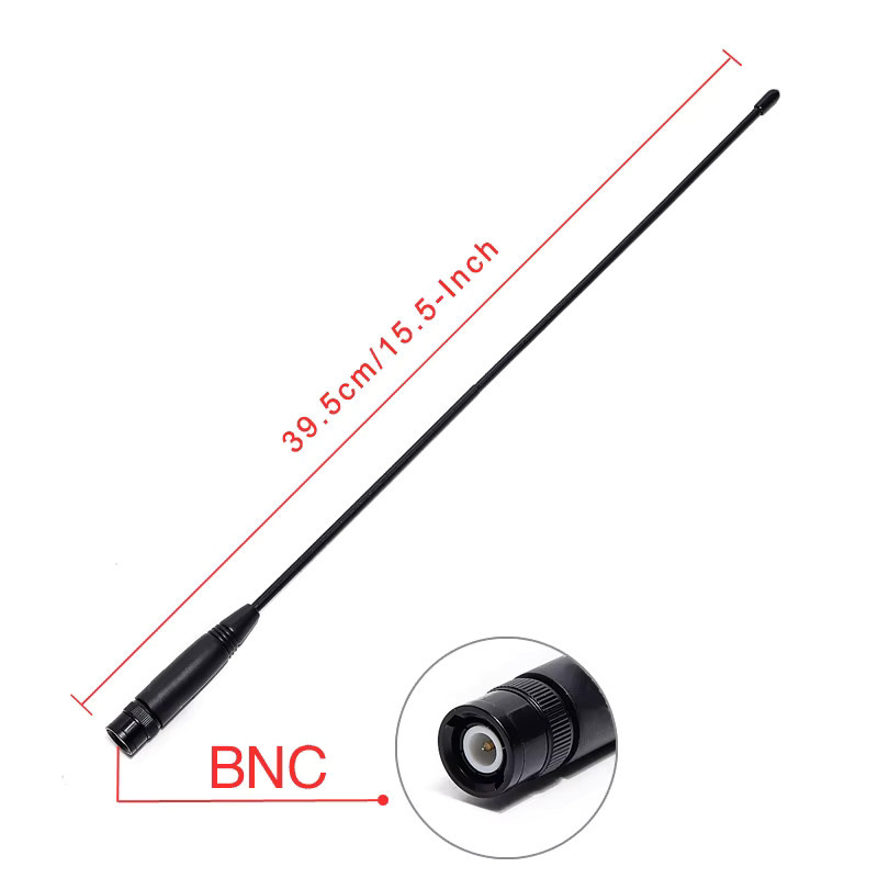 ABBREE AR-771 27 MHz BNC-Peitschenantenne in Schwarz für Uniden Cobra RadioShack Midland Anytone Handfunkgeräte mit einer Länge von 39,5 cm - Bild 2