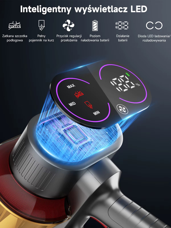 Tdyon Kabelloser 2-in-1 Handstaubsauger in Weiß mit 750W Leistung, 85000Pa Saugkraft und 2,8L Staubbehälter - Bild 4