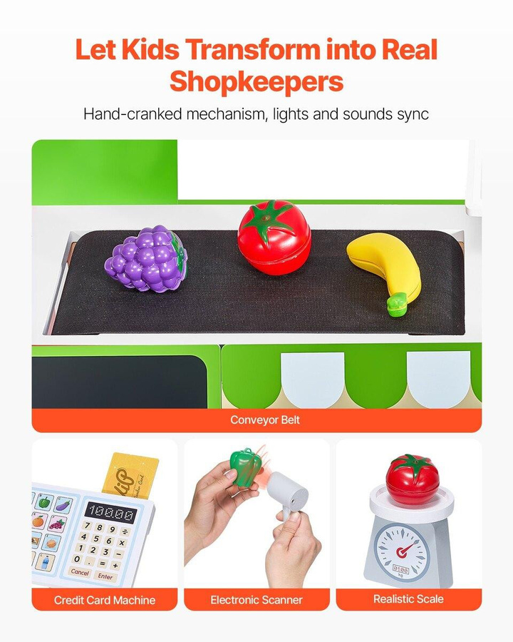Buying Solutions, MB Kinder-Supermarkt-Spielset Holz-Marktstand mit Kasse - Bild 3