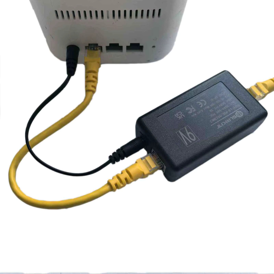 Dslrkit Gigabit Aktiver PoE-Splitter 23 Watt 9V 2,3A Schwarz mit DC 5,5x2,1/2,5mm Barrel-Plug und Ethernet/LAN 802.3AT - Bild 2