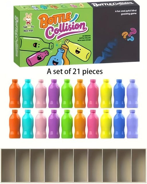 FAT AQA Lustiges Flaschen-Schätzspiel, 1-teiliges Set, Schwarz, Bunt / Mehrfarbig, Kunststoff - Bild 1
