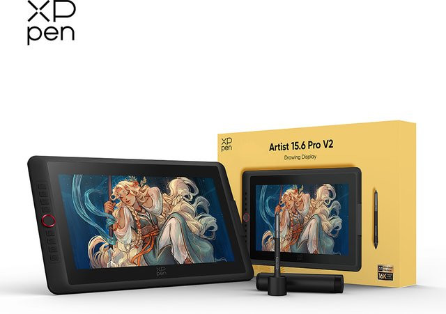 XPPen New Artist 15.6 Pro V2 Grafiktablet mit 15,4 Zoll Monitor in Schwarz - Bild 1