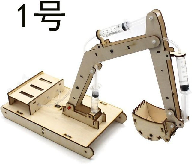Fashnics Holz-Hydraulikbagger-Modell, Lernspielzeug, ab 14 Jahre - Bild 1