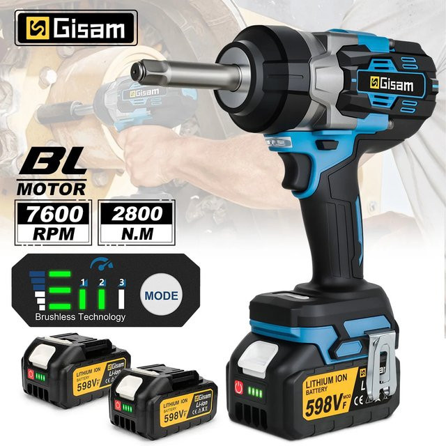 Makita GΣ 2800 N.M Bürstenloser elektrischer Schlagschrauber mit verlängertem Amboss und 1/2 Zoll für 18V Akku-Systeme - Bild 1