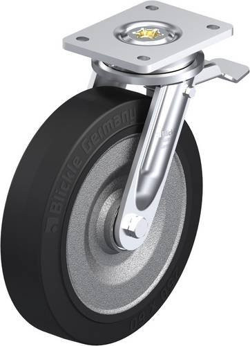 Blickle Lenkrolle LO-SE 250K-ST mit Feststeller in Anthrazit und Schwarz, Rad-Durchmesser: 25 cm, Tragfähigkeit: 850 kg - Bild 1