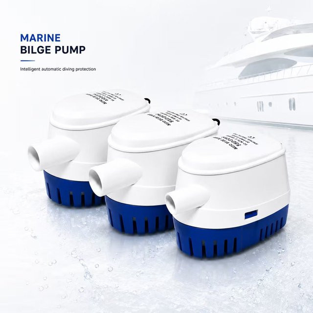 YJCAL Automatische Bilgepumpe für Marine, Boot und Yacht, 600-1100 GPH, 12V/24V, Weiß - Bild 1