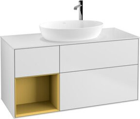 V&B Waschtischunterschrank Finion mit Wandbeleuchtung, Weiß lackiert, Breite: 120 cm, Tiefe: 50,1 cm, Höhe: 50,1 cm - Bild 1