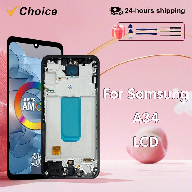 Samsung OLED Display mit Touchscreen Digitizer für Galaxy A34 5G SM-A346E SM-A346B SM-A346M in Schwarz - Bild 1